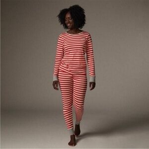 Hatley x Indigo - Red and White Striped Pajama Set with matching dog jammies